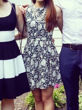 Green/White H&M A-line Midi Dress (4)